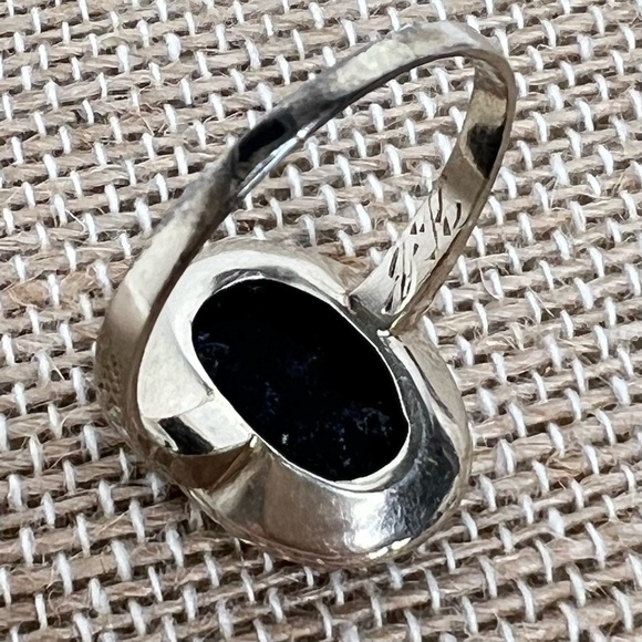 RARE 1923 ART DECO ERA BLACK ONYX RING 14K WHITE GOLD 100 years old - Picture 8 of 16